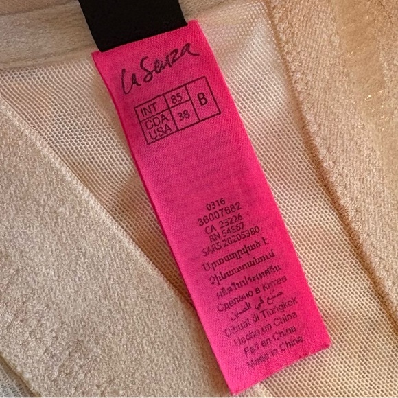 La Senza Beyond Sexy Pink Front Close Lace Strapless Bra Size 38B - Picture 6 of 10